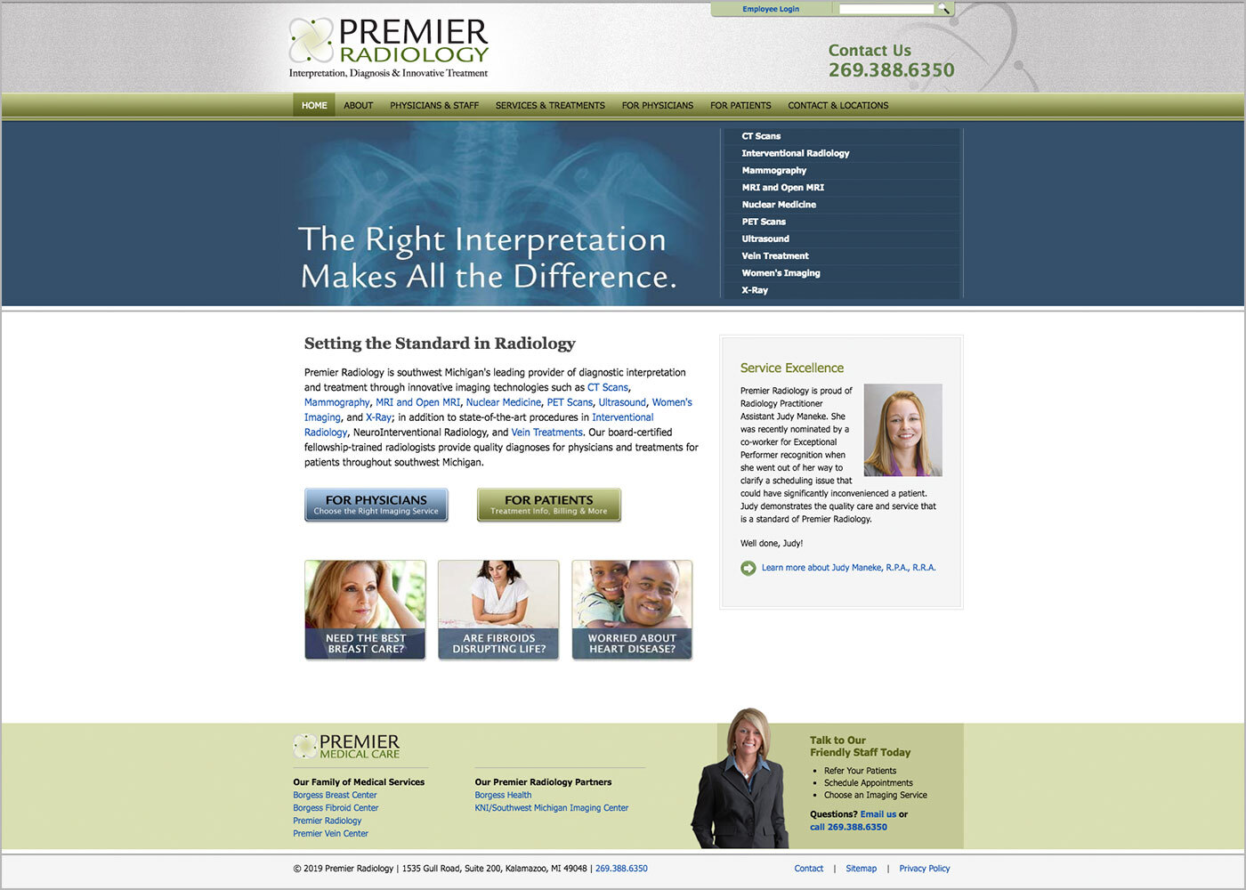 Premier Radiology website